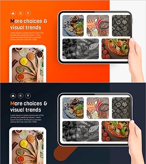 음식 UI 목업 – 시각적 트렌드 강조