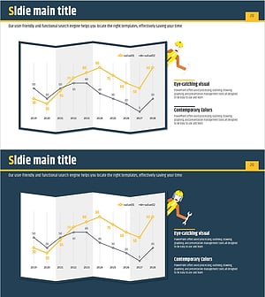 건축 일러스트 템플릿과 라인차트 – 시장과 경쟁 우위를 시각화