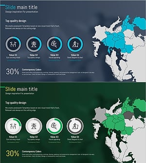 운동별 시장 점유율을 시각화한 도넛형 슬라이드