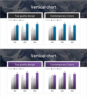 블루 퍼플 묶음형 차트 – 시장 분석에 최적화