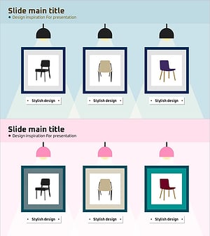 액자와 조명으로 디자인 영감 제시한 슬라이드 – 인테리어 일러스트
