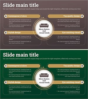 소파 종류별 특징을 시각화한 다이어그램 슬라이드