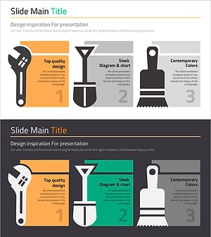 공업 도구 실루엣과 텍스트박스 – 사업 운영계획