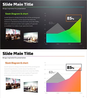 마케팅 목표와 전망을 시각화한 그래프 슬라이드 – 성공을 향한 기회