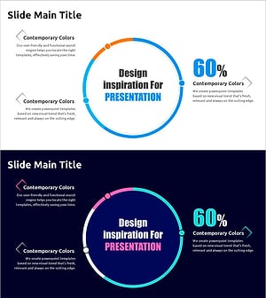 블루 퍼플 도넛 그래프로 시장 점유율 분석