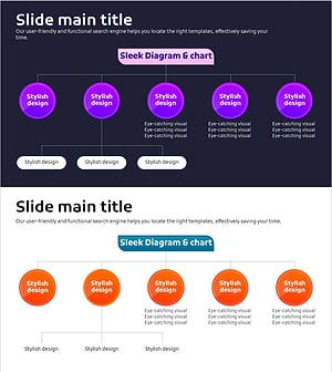 무료 퍼플 오렌지 트리 구조 – 조직도 시각화