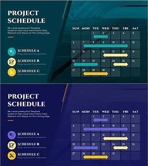 건설 프로젝트 스케줄 슬라이드 템플릿 - 시각화와 실용성을 겸비