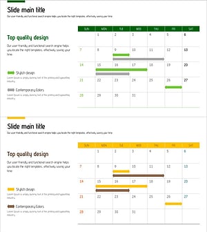 그린 옐로우 일정표 – 사업추진 전략 수립을 위한 슬라이드