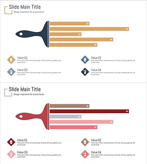 일러스트 붓 그래프 분석 슬라이드