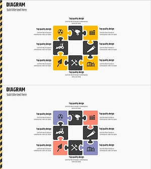 건설 작업 퍼즐 다이어그램 – 클러스터 기반 구성