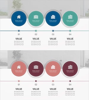 착공 단계 계획을 시각화한 다이어그램 슬라이드