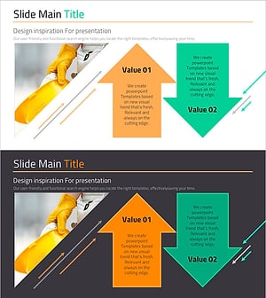 장단점 화살표 텍스트박스 – 데이터 시각화