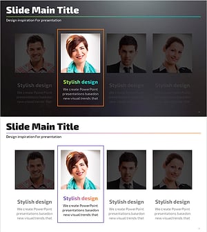 오렌지 퍼플 맨파워 슬라이드 – 클러스터 디자인