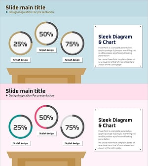 도넛차트와 교탁 일러스트 – 시장 분석 도구