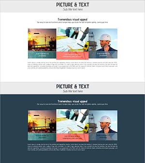 건축 현장 사진 및 텍스트로 비즈니스 전략 소개