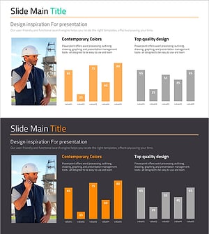 컬러 강조 세로 막대 그래프 – 시장 경쟁 분석