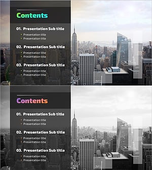 신도시 템플릿 PPT 목차 – 혁신과 창의성