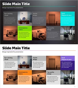 사무실 인테리어와 텍스트 박스 – 현대적 디자인