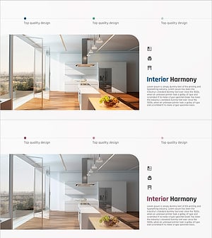 우드 주방 인테리어를 위한 다이어그램 슬라이드