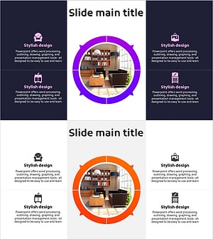 가구 카테고리 특징을 시각적으로 소개하는 슬라이드