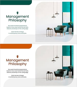 식물 관리 철학을 제시하는 PPT 슬라이드