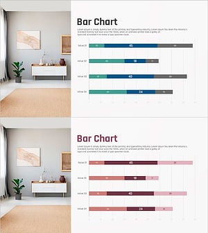 Living Room Interior and Horizontal Cumulative Charts – Assessing Market Trends