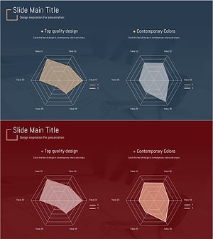 2개의 방사형 그래프로 제품 특성 비교 – 경쟁 우위를 강조