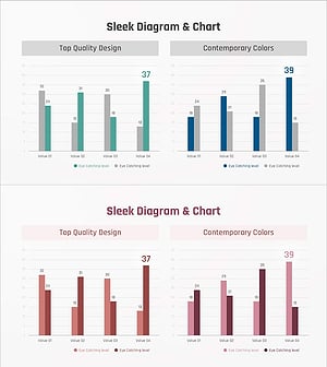 Comparative Bar Chart for Data Visualization – Modern Blue and Red