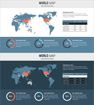 글로벌 맵과 도넛 차트 – 시장 점유율을 시각화