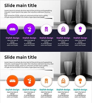 제품별 특성 요약 슬라이드 – 다이어그램 디자인