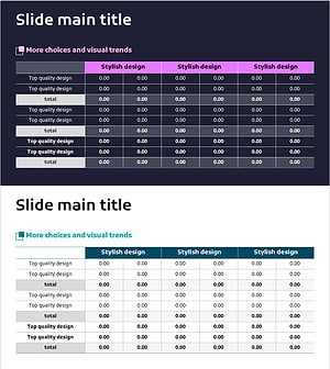 토탈형 테이블 차트 – 운영 계획 및 사업 관리