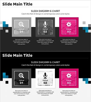 스퀘어 박스 다이어그램 – 사업 비전 및 마케팅 목표 시각화