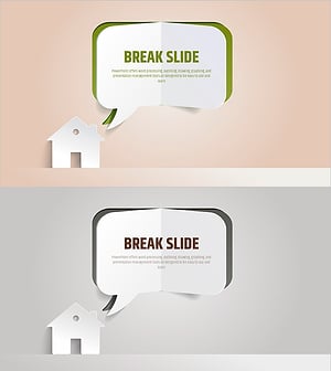 집과 말풍선 이미지로 효과적인 인트로 및 아웃트로 슬라이드