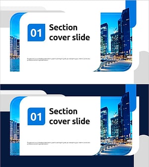부동산 템플릿 간지 – 블루 색상을 담은 섹션 커버 슬라이드