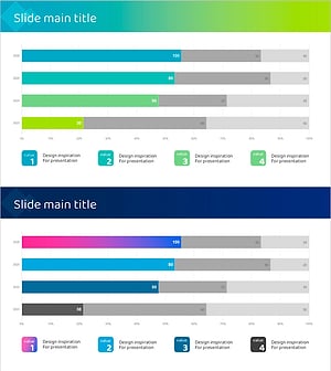 블루 그라데이션 가로막대 차트 – 시장 동향 분석