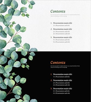 Eucalyptus Wide Template Table of Contents - Freshness and Friendliness