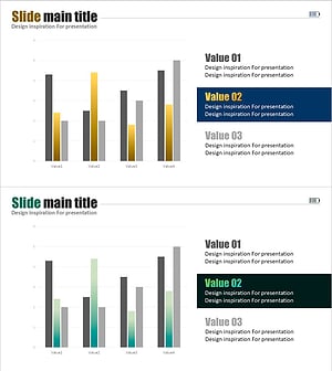 고급 그라데이션 막대그래프 – 시장 및 경쟁사 분석