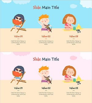 여름방학 마케팅 계획용 클러스터 다이어그램 템플릿