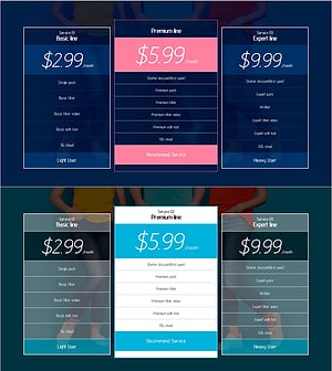 구독 서비스 비교 – 디자인 및 기능 강화를 위한 다이어그램