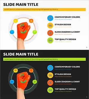 물감 아트와 주먹의 독창적 프레젠테이션 슬라이드
