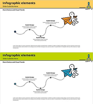 종이비행기 곡선 흐름 인포그래픽 - 운영 계획 도구