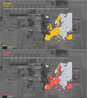 Global Network Map of Europe for Market Analysis – Yellow and Red