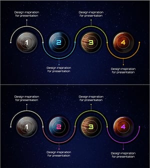 우주 테마의 다이내믹한 프레젠테이션 슬라이드 디자인 – 혁신과 영감