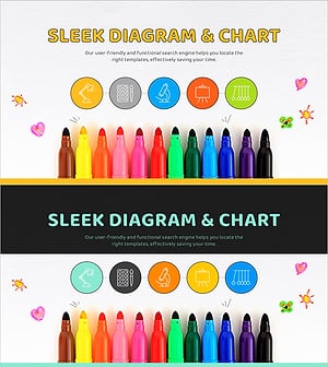 다채로운 컬러펜과 아이콘 활용 슬라이드