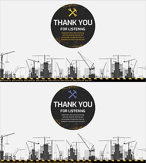 Architectural Safety Illustration PPT Ending – Thank You Message