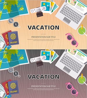 방학 파워포인트 와이드 템플릿 표지 - 여행의 즐거움을 담다