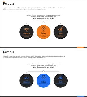 금융 비즈니스 비전 슬라이드 템플릿 – 생동감 있는 클러스터 디자인