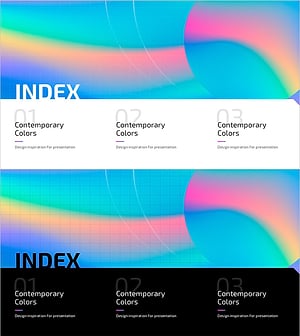 홀로그램 와이드 PPT 목차 – 현대적인 색감으로 시선을 사로잡다