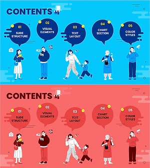 내용별 슬라이드 프레젠테이션 템플릿 – 직관적인 구성