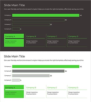 그린&그레이 가로막대 차트 – 시장 분석과 경쟁력 제고